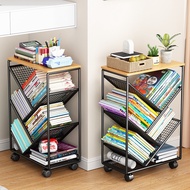 [in stock] Small bookshelf, floor-standing storage rack, integrated and movable, simple children's p