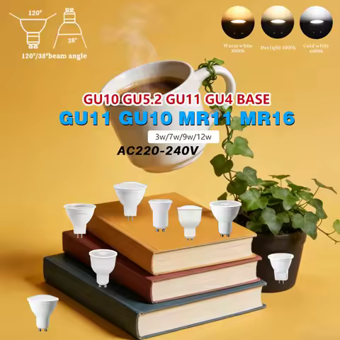 12Pack 38°/120° LED Spotlight 3W-12W Bulb GU4 GU5.3 GU10 GU11 MR11 AC220V Mini Reflector Cup Lamp fo