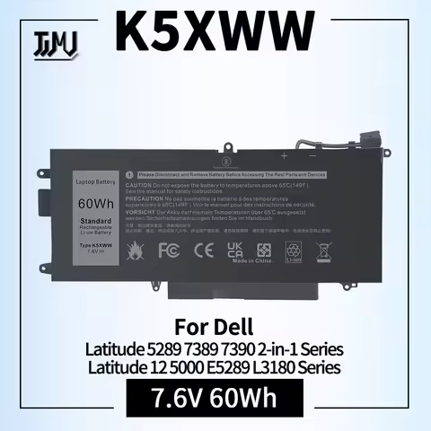 K5XWW Laptop Battery for Dell Latitude 5289 7389 7390 2-in-1 Series Latitude 12 5000 E5289 L3180 Ser