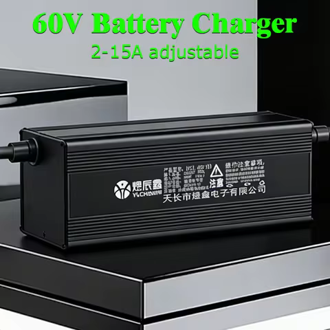 Lithium Battery Charger 16S 67.2V 17S 71.4V 20S 73S Adjustable Charger 2-15A 60V Smart Fast Charger 