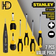 STANLEY 6 + 1 Pcs Cushion Grip Screwdriver Set Value Pack / STANLEY 66-679 6 + 1 Pcs Cushion Grip Sc