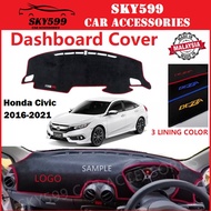 Honda Civic FC 2016-2021 Dashboard Cover Anti Slip Dashboard Mat High Quality
