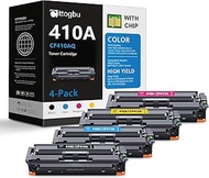 410A Toner Cartridges 4-Pack (BK/C/M/Y) - CF410AQ Toner Replacement for HP 410A Toner & 410A Ink, Co