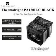 Thermalright | Thermalright PA120H‑C BLACK Dual‑Tower CPU Cooler 6 AGHP5.0 Heat Pipe 2400RPM 85.35CF