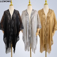 LIZMOMO Evening Prom Cape, V-Neck Cardigans Hollow Women Tulle Shawl, Fashion Tassel Patchwork Manti
