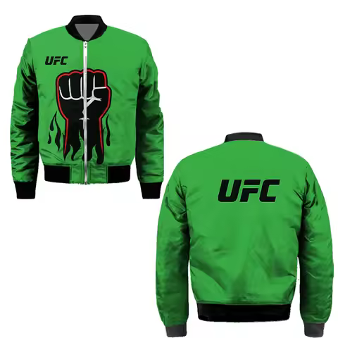 UFC Warm Lock V-neck Zipper Open Top Winter Men's Jacket Casual Windproof Top with Velvet Loose Comf