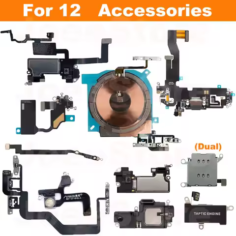 For iphone 12 Charging Wireless Coil Loudspeaker Earpiece Power Volume Vibrator Flash Sensor Bluetoo
