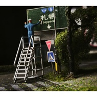 3D Receh 1 Industrial Ladder64 Warehouse Ladder Accessories Diorama Model Diecast Industrial Stair W