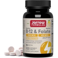 Jarrow Formulas Methyl B-12 & Methyl Folate, Bioactive Vitamin B9 & Vitamin B12 Supplement, Supports