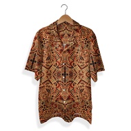 KEMEJA Men's Open Collar Shirt - Aztec brown ID986020