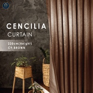 SCS.MY C9 Cencilia Blackout Curtain Window Ready Made Hook Eyelet (220cm)