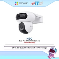 EZVIZ H90 Smart Home 4MP+4MP 2K Dual Lens WiFi Pan Tilt Indoor CCTV Camera AI Tracking Color Night V