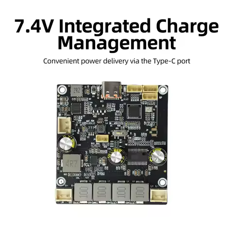 7.4V Bluetooth Amplifier Module 2×25W DC6.6V-8.4V Integrated Charging Boost Audio Board Mobile App T
