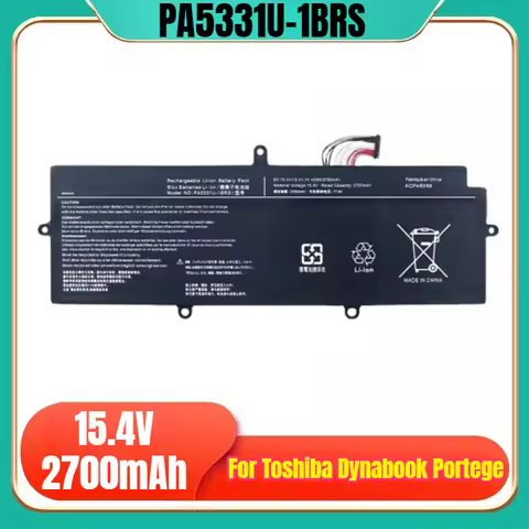 15.4V 2700mAh PA5331U-1BRS Laptop Battery for Toshiba Dynabook Portege A40-E A40-E-1D6 X30L-G X30L-G
