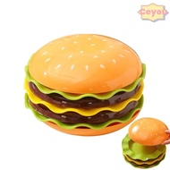 CEYOU Stackable Hamburger Plate Set, Multi-functional Burger-Shaped Mini Dinner Plate, Creative Plas