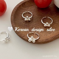Ring Pearl High-End Female All-Match Jewelry Open Food Korea S925 Sterling Silver Ring Niche Dongdae