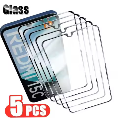 5PCS Screen Protector for Xiaomi Redmi 15C 14C 13C 12C 15 13 12 Turbo 4 A5 A3 Tempered Glass Film on
