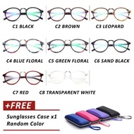 JW [Bayar Di Tempat]Kacamata Frame Bulat Kecil untuk Pria / Wanita