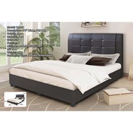 Black PVC Bed Divan Bed Katil Queen Size