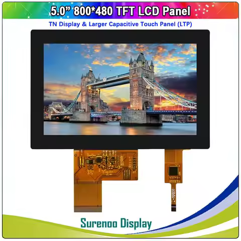 5.0" 800X480 800480 40P/24_Bit TN RGB TFT LCD Module Display Monitor Screen Resistive IIC I2C GT911 