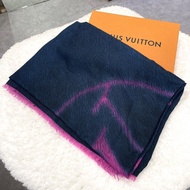 全新LV圍巾/冷氣披肩,135x195cm, M75764 ,深藍拚紫漸變色,輕薄柔軟茄士咩, LV SCARF, #BRAND NEW #香榭站正品