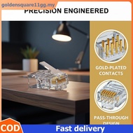GOGG 100PCS Cat6 UTP FTP Network Cable RJ45 Plug Modular Ethernet Connectors Gold Plated End For Ser