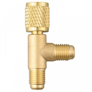 {Mulitibuy}Premium Quick Connector Tee Adapter with Brass Valve For R22 R12 R134 Compatible