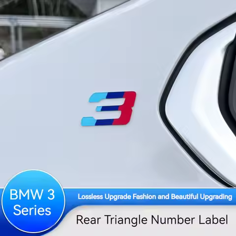 3D Car Rear Triangle Window 3 Number Logo Acrylic Badge Decal For BMW 3 Series i3 F31 F34 F35 G20 G2