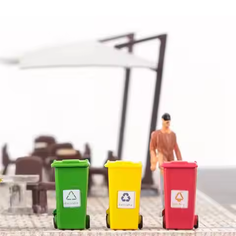 5pcs/Set Rubbish Bin Model Building Sand Table Ho Scale Model Street Trash Can Micro Landscape Diy S