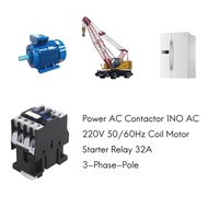 Power AC Contactor 1NO AC 220V 50/60Hz Coil Motor  Relay 32A 3-Phase-Pole