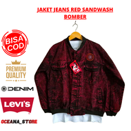 Jaket jeans original pria BLACK SANDWASH BOMBER Jaket jeans levis pria premium jaket jeans perempuan