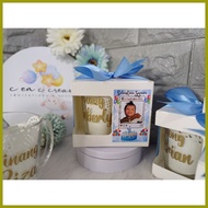 ✝ ╰ ❏ Personalized Clear Mug souvenir for wedding, christening