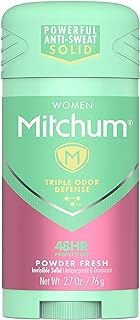 Mitchum Women Advanced Anti-Perspirant &amp; Deodorant Invisible Solid Powder Fresh - 2.7 oz, Pack of 5