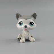 Littlest Pet Shop LPS #69 Husky Grey White Dog Blue Dot Eyes