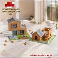 Building Brick Prented DIY House Block Miniature Brick Simulation Building Manor