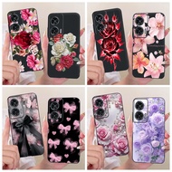 New Casing For Motorola G96 Edge 50 Fusion Case XT2429-1 Beautiful Flower Soft Black Silicone Cover 