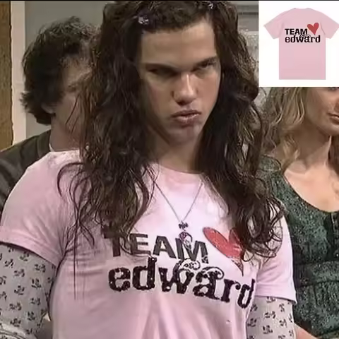 Jacob Wears Team Edward Same Style T Shirt Twilight Fans Clothing Vintage T Shirts Men Women Cotton 