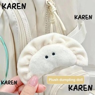 KAREN Dumpling Pendant, Plush Dumpling Dumpling Backpack Decoration, Fashion White Chinese Food Doll Keyring Woman