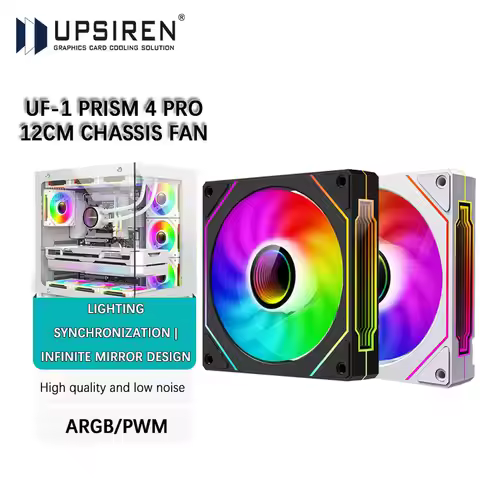 UPSIREN UF-1 PRISM 4 PRO Computer Chassis Fan 12cm ARGB 4 Pin PWM Quiet Cooling Fan 12V Large Air Vo