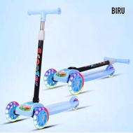 Kids Foldable Adjustable Height Cartoon Tri Wheels Kick Scooter Flash Wheel 3 Wheel Scooter
