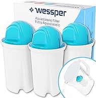 Wessper Aqua Classic Alkaline water filter replacement cartridge for Brita water filter | Compatible with Brita pitcher &amp; dispenser | Pack of 3 pH water filter | Increase water ph &amp; reduce contaminant