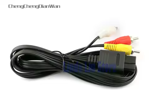 10pcs/lot 1.8M 6ft RCA AV Video TV Cable Cord AV Cable for N64 Game Cube SFC N64 NGC AV cable