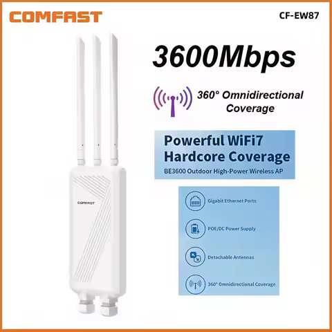 Original COMFAST WiFi7 3600Mbps Outdoor AP Router 2.4G/5.8G Dual Dand Long Range signal Wireless AP 