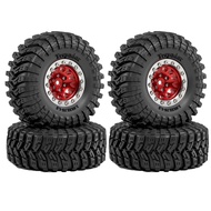 4pcs 70mm 1.3" Metal Beadlock Wheel and Tire for 1/18 1/24 RC Crawler Car FCX24 FCX24M TRX4M SCX24 A