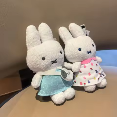 Miffy Keychains Kawaii Miffy Plush Cute Little Bunny Keyring Backpack Hanging Pendant Cute Phone Cha