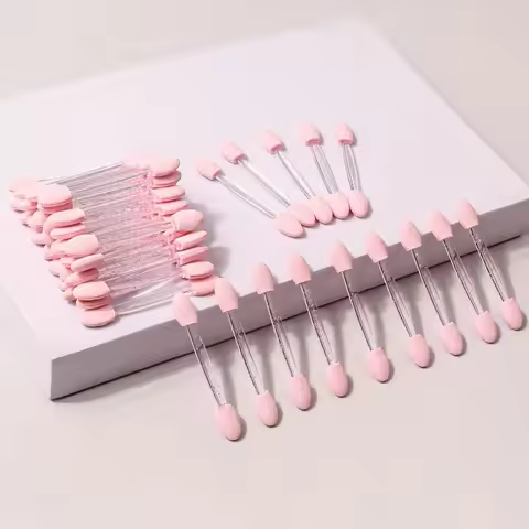 50Pcs Eye Disposable Eye Shadow Stick Double-Head Double-Sided Eye Makeup Applicator Short Sponge Ey