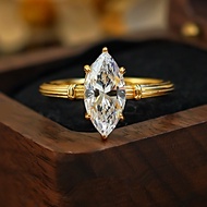 NEW Luxury 24K 9999 Pure Gold real gold Horse eye moissanite diamond ring diamond exquisite womens r