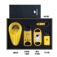 WMGJIAJU1341 Cuban Cigar Tool Set Cigar Scissors Sharp Blade Spirit Grain Peeler Ashtray Portable
