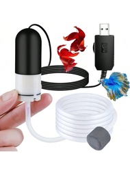 Mini Aquarium Air Pump,USB Air Pump For 5 Gallon Aquarium Decorations Adjustable Fish Tank Aerator I