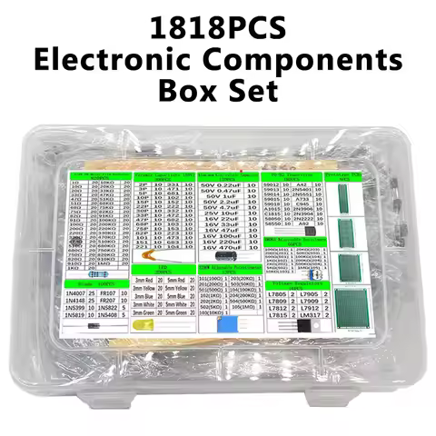 1818Pcs Electronic Components Diy Kit Led Pcb Capacitor Resistor 2n2222 RM063 3296W Potentiometers N